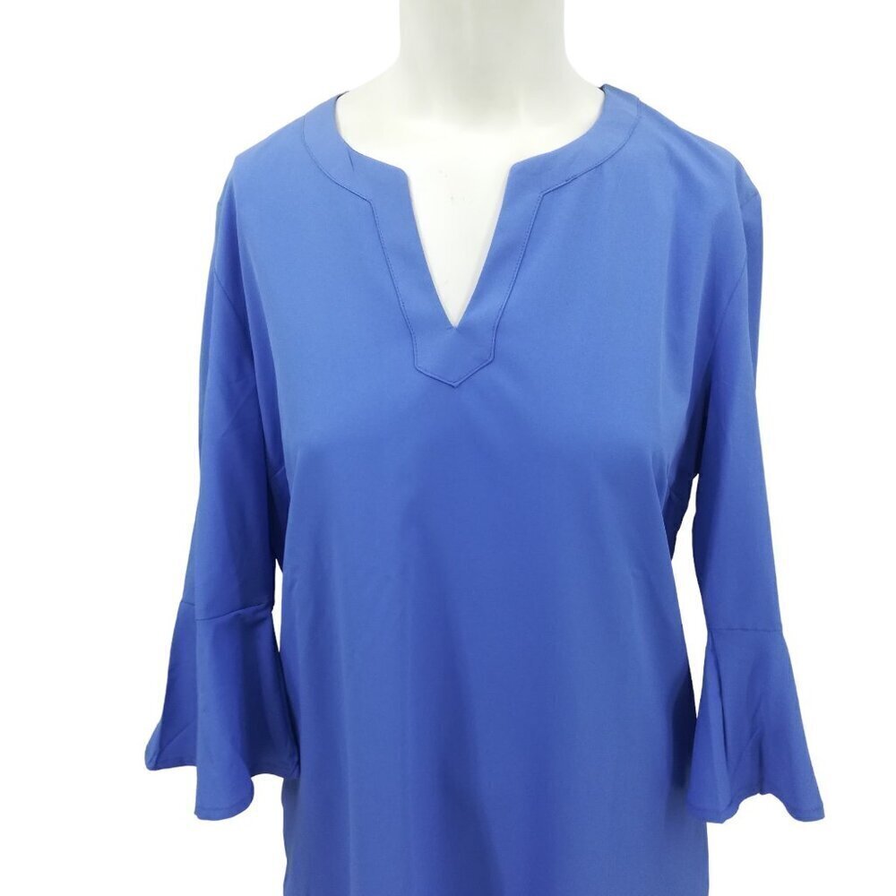 Coolibar Sun Protection UPF 50+ Blue Dress Coverup Size S Bell Sleeve Shift - Picture 8 of 15